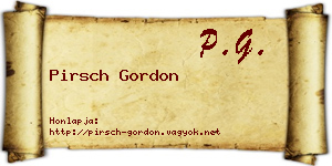 Pirsch Gordon névjegykártya